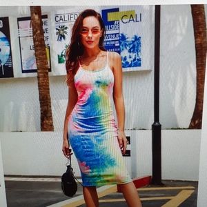 Women's Tie Dye Midi Dress